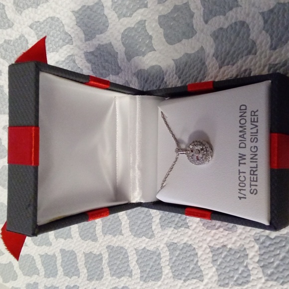 Diamond Necklace Sterling Silver Necklace - Picture 2 of 3